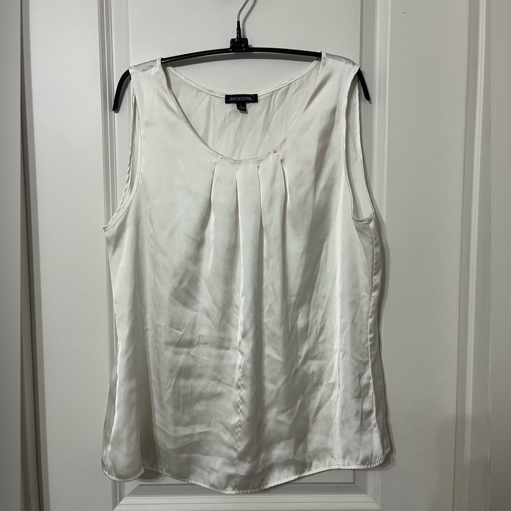 Notations White Pleated Blouse